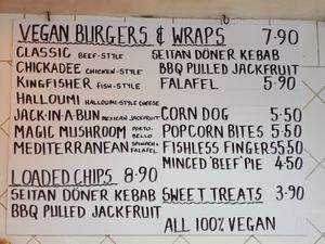 Take away menu at Kingfisher in East London