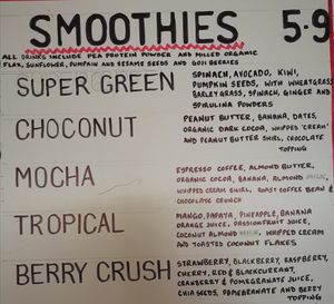 Eat-in or take away vegan smoothies at Kingfisher in East London