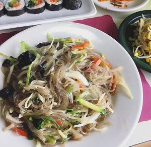 Vege Japchae and Kimbap (no meat) at Koja Cuisine in Easton