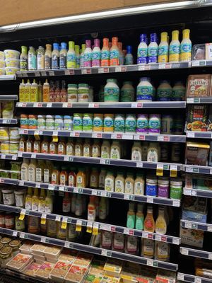 lots of vegan sauces/mayo  at Whole Foods Market - University Ave in San Diego