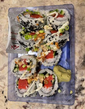 plant-based tuna california roll   at Whole Foods Market - University Ave in San Diego