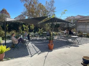 Lamara back patio at Lamara Coffee and Kitchen in New Orleans