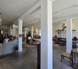 Interior space.....vegan books to browse and gift items! at Lamara Coffee and Kitchen in New Orleans