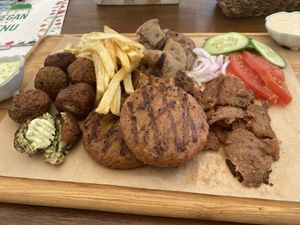AMAZING grill meze. Highly recommend! at Let's Vegan in Crete