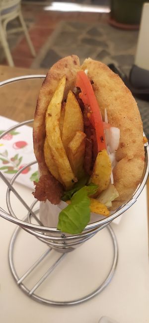 Gyros pita at Let's Vegan in Crete