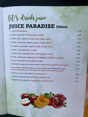 Juices  at Let's Vegan in Crete