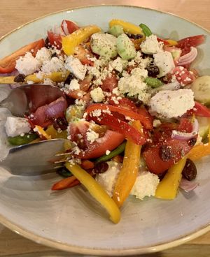 Greek salad at Let's Vegan in Crete