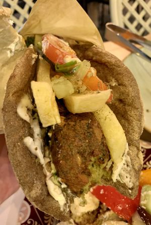 Puta with chickpea at Let's Vegan in Crete