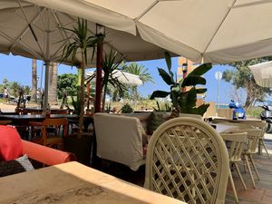 Terrace at Let's Vegan in Crete