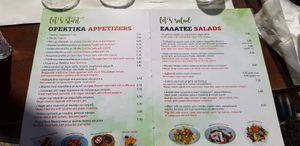 Menu at Let's Vegan in Crete