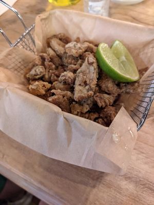 Oyster Mushroom Kalamari at Let's Vegan in Crete