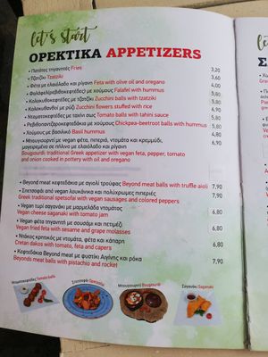 Appetizers at Let's Vegan in Crete