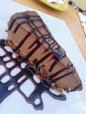 Chocolate pie at Let's Vegan in Crete