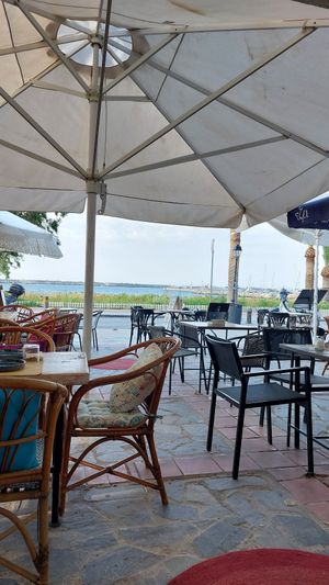 Outside sitting area. at Let's Vegan in Crete