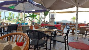 Outside sitting area. at Let's Vegan in Crete