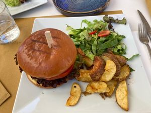 Mediterraner Burger  at Let's Vegan in Crete