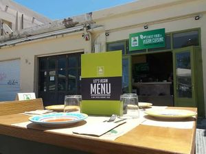 Table view at Let's Vegan in Crete