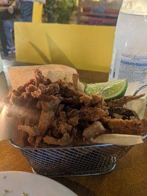 Not-Kalamari at Let's Vegan in Crete