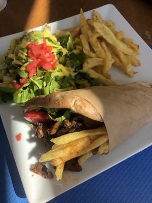 Mushroom gyros - delicious  at Let's Vegan in Crete