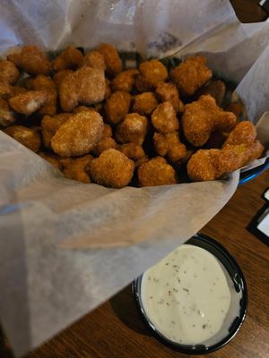 The breaded cauliflower with vegan ranch at Mountaineer Tap House in Morgantown