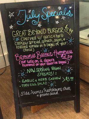 July veggie specials  at Beach Bagel in Wilmington