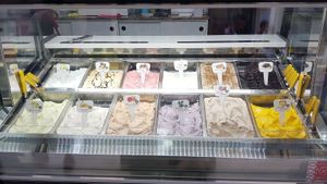 So many vegan flavours :) at Gelateria di Beppe in Villasimius