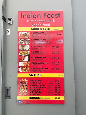 Menu April 2022  at Indian feast in Norwich