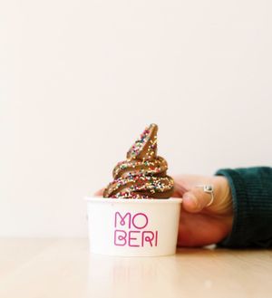 chocolate maca vegan soft serve!! at Moberi - 23rd Ave in Portland