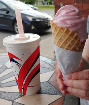 Generous size for cones and shakes at Mile and a Quarter Ice Cream in Kingston