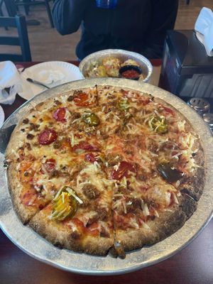 Vegan Sausage Pepper Pizzaa  at Sky's Pizza Pie in Pensacola