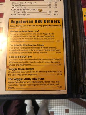 Vegetarian and vegan options available. at Sticky Lips BBQ in Rochester