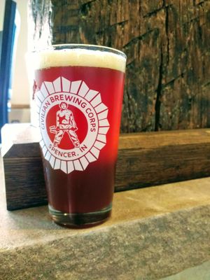 Pint of their Amber at Civilian Brewing Corps in Spencer