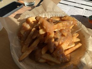 Poutine! (Just leave off the cheese...) at Civilian Brewing Corps in Spencer