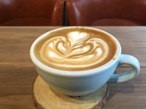 Almond milk latte  at Tasogare Coffee in Osaka