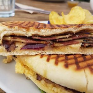 Vegan bacon, brie and caramalised onion at Old Town Beach Cafe  in Hunstanton
