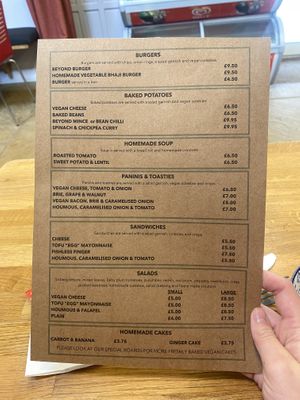 Vegan Menu Page 2 at Old Town Beach Cafe  in Hunstanton