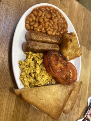 Full English with Fried Bread and Richmond Sausages at Old Town Beach Cafe  in Hunstanton