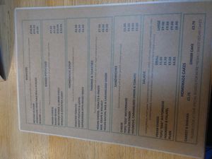 New menu at Old Town Beach Cafe  in Hunstanton