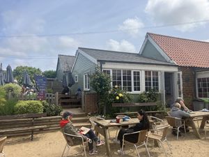 Outside in sun  at Old Town Beach Cafe  in Hunstanton