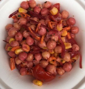 Chickpea and beetroot salad at Las Niñas Veganas in Cadiz