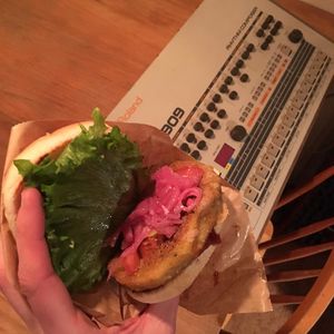 Vegan burger at Mormors Lilla Kok in Stockholm