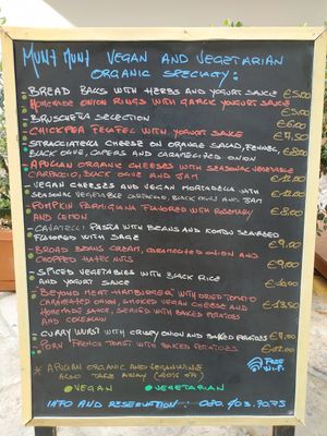 Menú, casi todo vegano! at Munz Munz in Monopoli