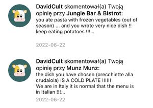 That’s the arrogance I am talking about. David (you work in Munz Munz? I woulnd’t be surprised) deleted those allready but I will answer anyway.. No, i didn’t order cold dish at Munz Munz in Monopoli