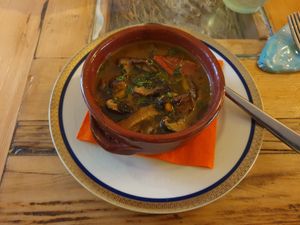 Shitake and tomato soup at Munz Munz in Monopoli