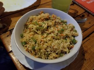 Fried rice at Hungry Yogi Health Cafe in Rishikesh