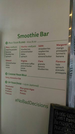 Menu at Sprout Therapy in Halifax