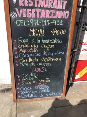 Menu of the day at Eden  in Ica