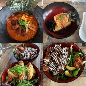 Lunch menu; aka ramen, agedashi tofu, katsu don, terichiki don, karaage don at Izakaya Midori in Reedy Creek