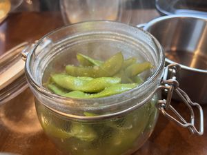 Smoked edamame - I’d drive 100’s of kilometres JUST FOR THESE!!!  at Izakaya Midori in Reedy Creek