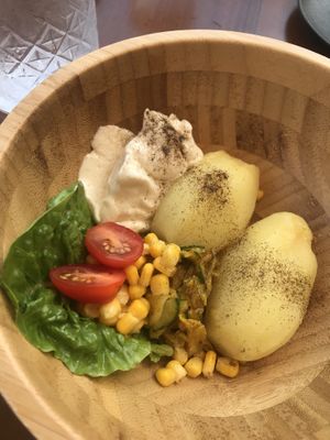 Self smash potato salad   at Izakaya Midori in Reedy Creek